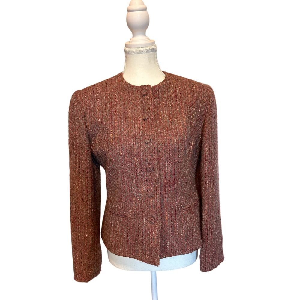 lombardi inc | Vintage Tweed Heathered Mauve Mohair Woolblend Blazer | 6